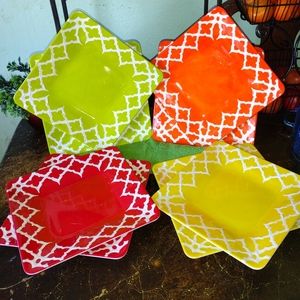 Colorful Laurie Gates square Plates